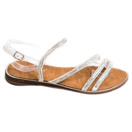 Fama Elegante flade sandaler sølv