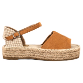 Bestelle Åben tå Espadrilles beige brun