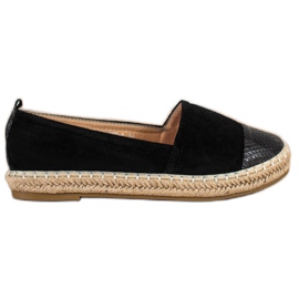 Bestelle Espadrilles med slangetrykindsats sort