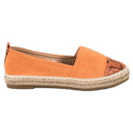 Bestelle Espadriller med slangeprint orange