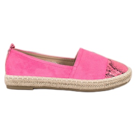 Bestelle Espadrilles med slangetrykindsats lyserød