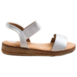 Kayla Sølv Slip On Sandaler
