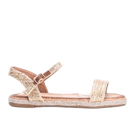 Gyldne kvinders sandaler Baleria beige gylden