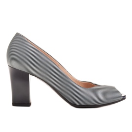 Marco Shoes pumps marineblå læder + hvid marine blå