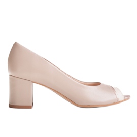 Marco Shoes Beige 1093P pumper med åbne tæer