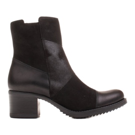 Marco Shoes Behagelige damestøvler i en kombination af kernelæder og nubuck sort