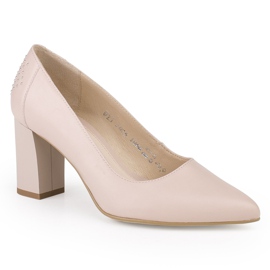 Marco Shoes 1068P pumper i pulverrosa farve med stråler lyserød