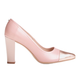 Marco Shoes Pink Marco pumps med en guld tå lyserød