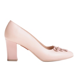 Marco Shoes Lyserøde 1120P pumps med blomsterpynt