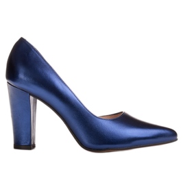 Marco Shoes Marineblå sko med åben side marine blå