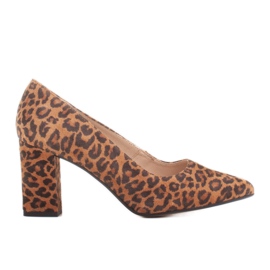 Marco Shoes Marco 1066P panterlæderpumper brun