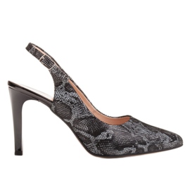 Marco Shoes Sorte sandaler 0245P med slangemotiv