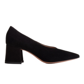 Marco Shoes Elegante sorte pumps i ruskind til kvinder