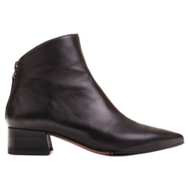 Marco Shoes Marco 1288B støvler med lave hæle i læder sort