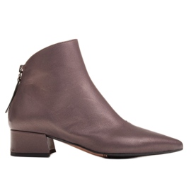 Marco Shoes Marco 1288B støvler med lave hæle i læder brun