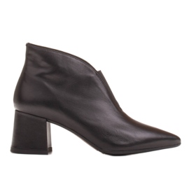 Marco Shoes 1460B slanke sorte ankelstøvler i læder med en gummioverdel