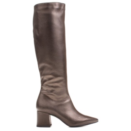 Marco Shoes Elegante damestøvler 1376K i en farve af metallisk brun