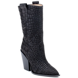 Marco Shoes Marco støvler 1408K cowboystøvler med et dyremotiv sort