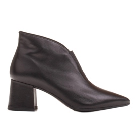 Marco Shoes 1460B slanke sorte ankelstøvler i læder med en gummioverdel