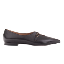 Marco Shoes Slanke sorte ballerinaer til kvinder 1332P med rem