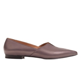 Marco Shoes Ballerinaer med udskæring i en grå nuance