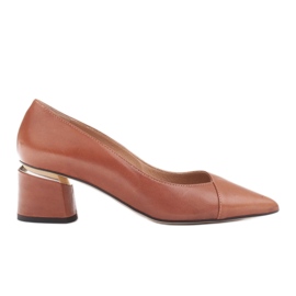 Marco Shoes Pumper brune 1450P Marco med guld i hælen