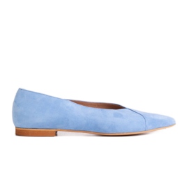 Marco Shoes Naturlige ballerinaer i ruskind blå
