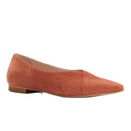 Marco Shoes Naturlige ballerinaer i ruskind orange