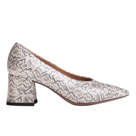 Marco Shoes Elegante damepumper med slangemotiv grå