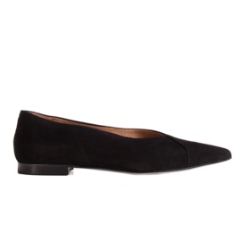 Marco Shoes Naturlige sorte ballerinaer i ruskind