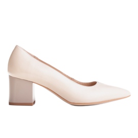 Marco Shoes Beige 1038P pumps på en stabil hæl