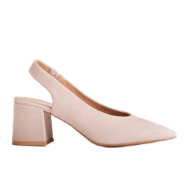 Marco Shoes Beige sandaler 1501P med rem og gummi