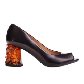 Marco Shoes Sorte sandaler 1519P med 3D rav hæl
