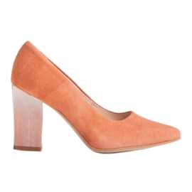 Marco Shoes 320P pumper lavet af naturlig ruskind - abrikos orange