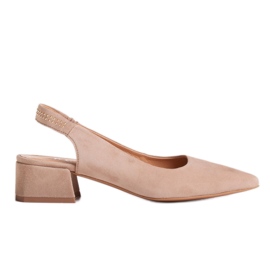 Marco Shoes Beige sandaler i ruskind med dekorative stråler