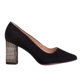 Marco Shoes Sort 1066P pumps med en hæl, hundetandsmønster