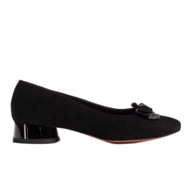 Marco Shoes Elegante sorte ballerinaer med sløjfe