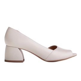 Marco Shoes Læder hvide pumps 1505P