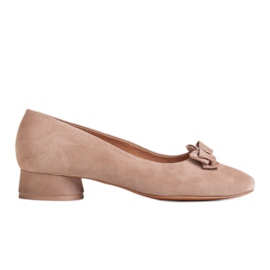 Marco Shoes Elegante 1811P beige ballerinaer med sløjfe