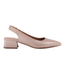 Marco Shoes Beige sandaler med dekorative stråler i kernelæder