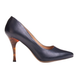 Marco Shoes 1599P marineblå hæle med rav hæl marine blå