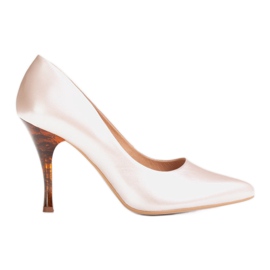 Marco Shoes 1599P beige stiletter med en rav hæl