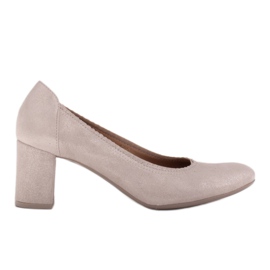 Marco Shoes Pumper lavet af velour gedhæl beige
