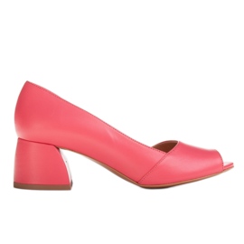 Marco Shoes Pumper med en åben side rød