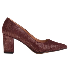 Marco Shoes Maroon pumper 1527P lavet af naturlig ruskind rød