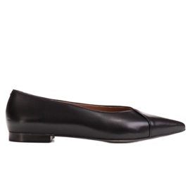 Marco Shoes Sort ballerinaer i læder