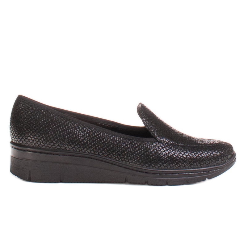 Radoskór Komfortable sorte kvinders loafers til en bredere fod