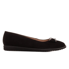 Marco Shoes Sort ballerinaer i ruskind