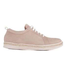 Marco Shoes Knyttede ruskindsneakers beige
