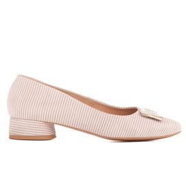 Marco Shoes Beige ruskind ballerinaer med gylden dekoration